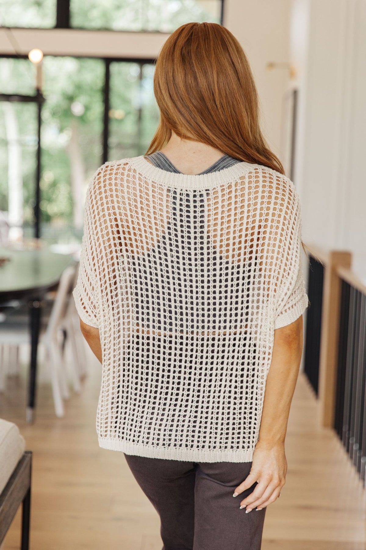 Coastal Dreams Fishnet Top in Cream - Happily Ever Atchison Shop Co.