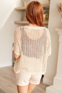 Coastal Dreams Fishnet Top in Cream - Happily Ever Atchison Shop Co.