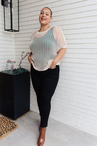 Coastal Dreams Fishnet Top in Cream - Happily Ever Atchison Shop Co.