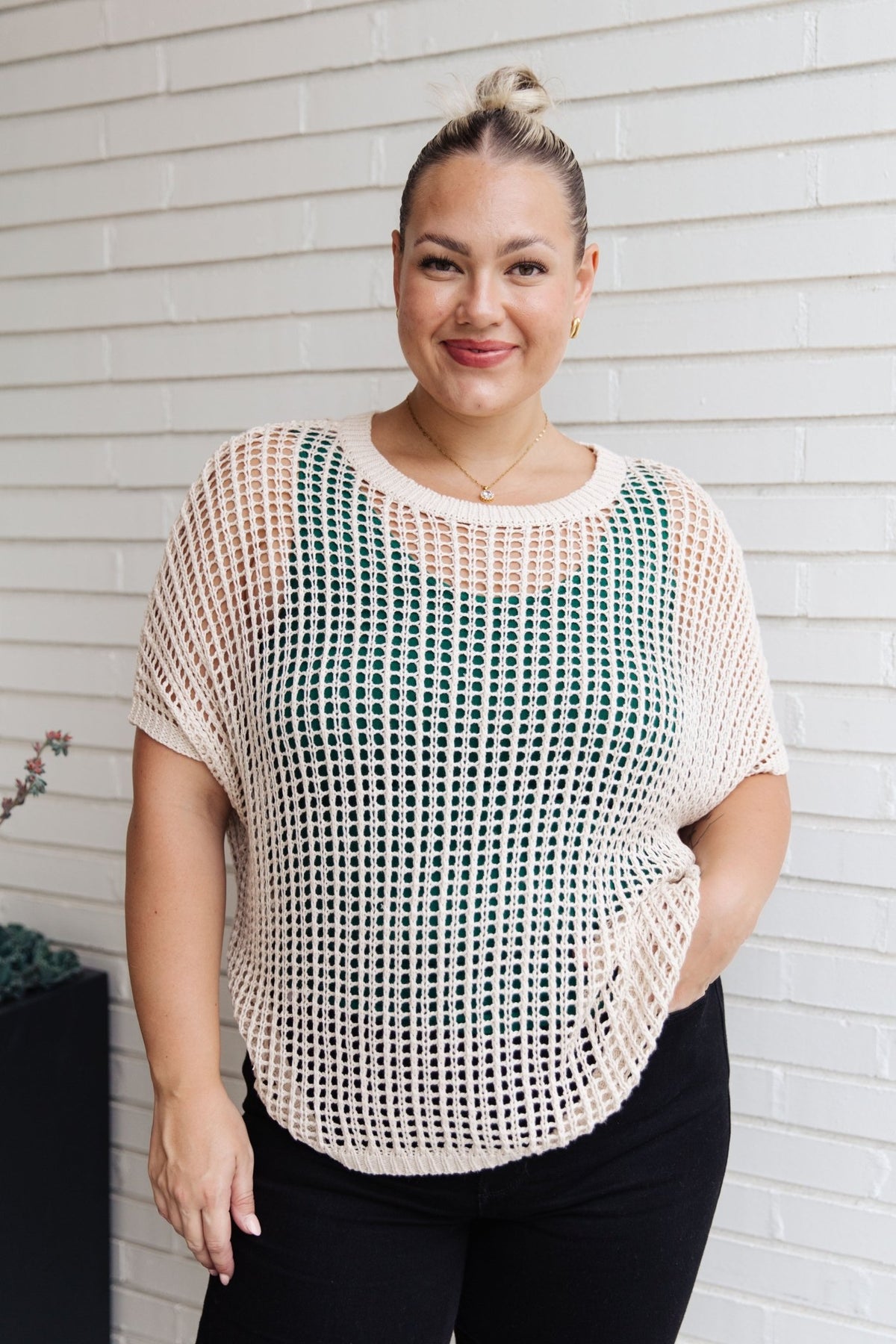 Coastal Dreams Fishnet Top in Cream - Happily Ever Atchison Shop Co.