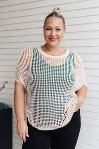 Coastal Dreams Fishnet Top in Cream - Happily Ever Atchison Shop Co.