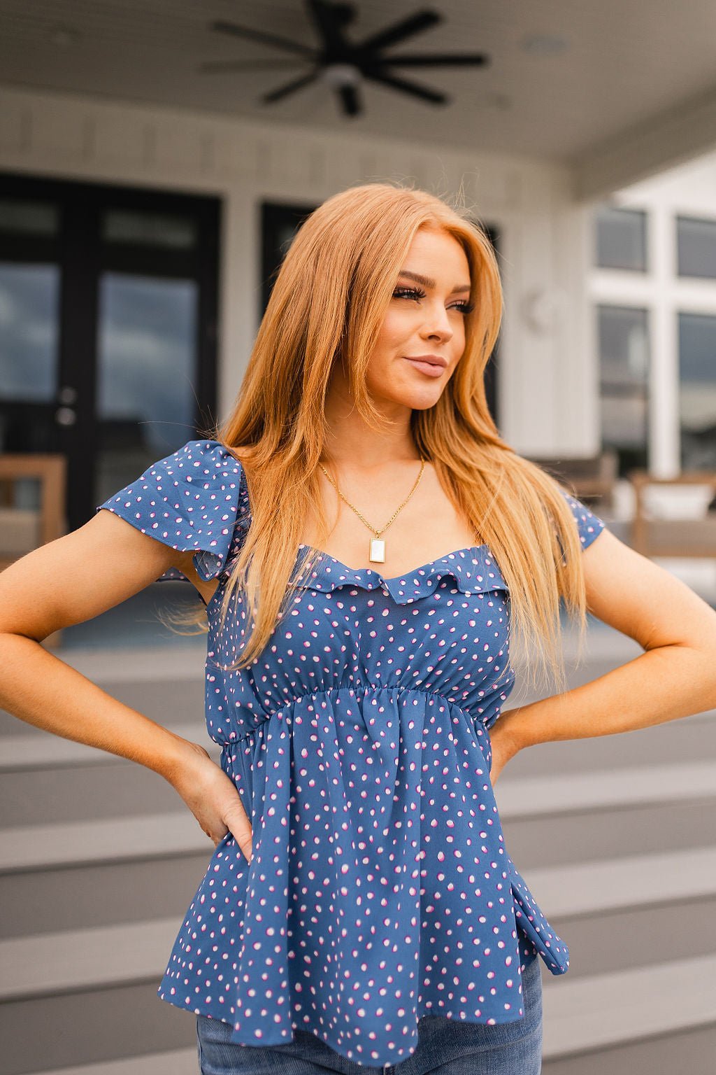 Connect the Dots Peplum Blouse - Happily Ever Atchison Shop Co.