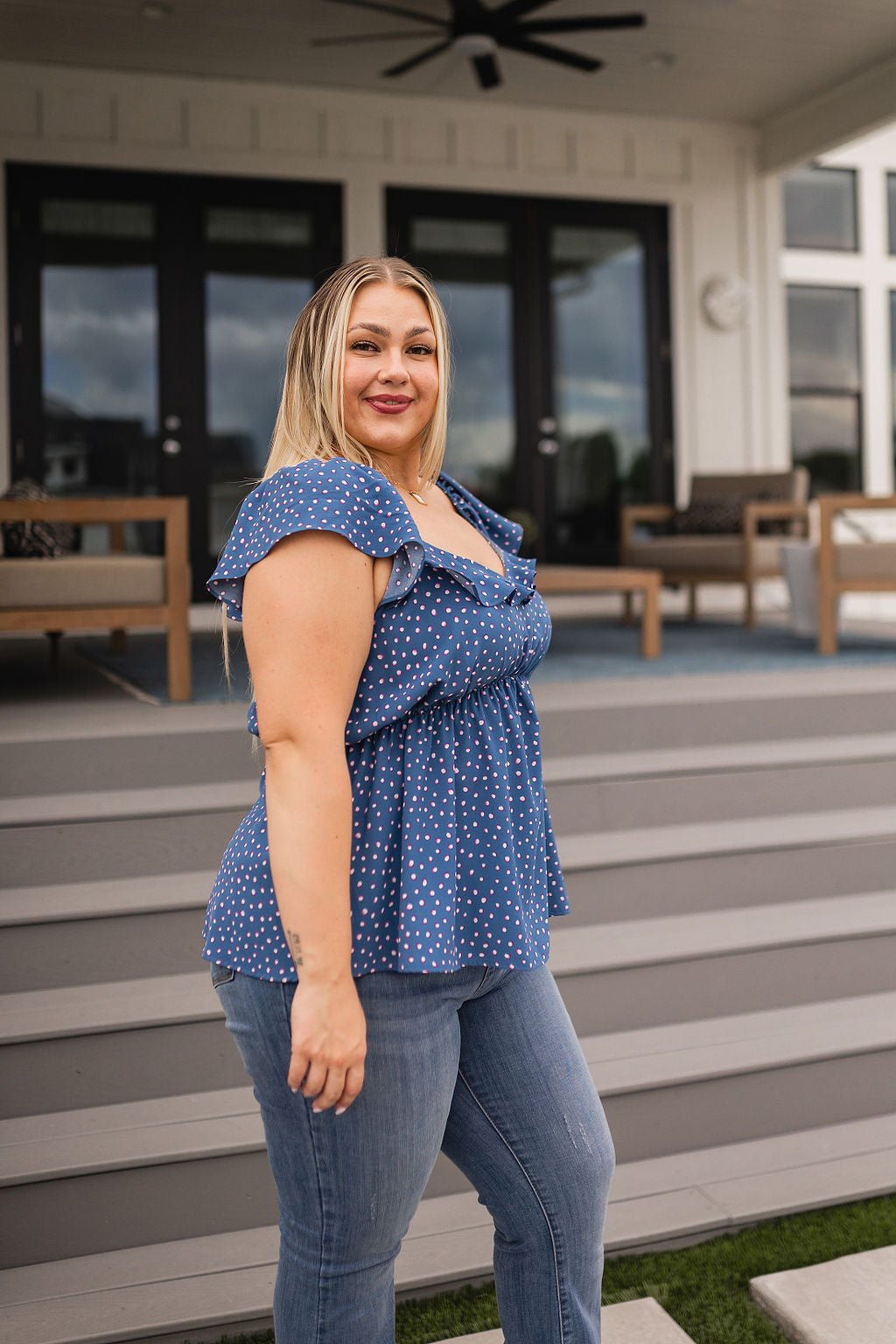 Connect the Dots Peplum Blouse - Happily Ever Atchison Shop Co.