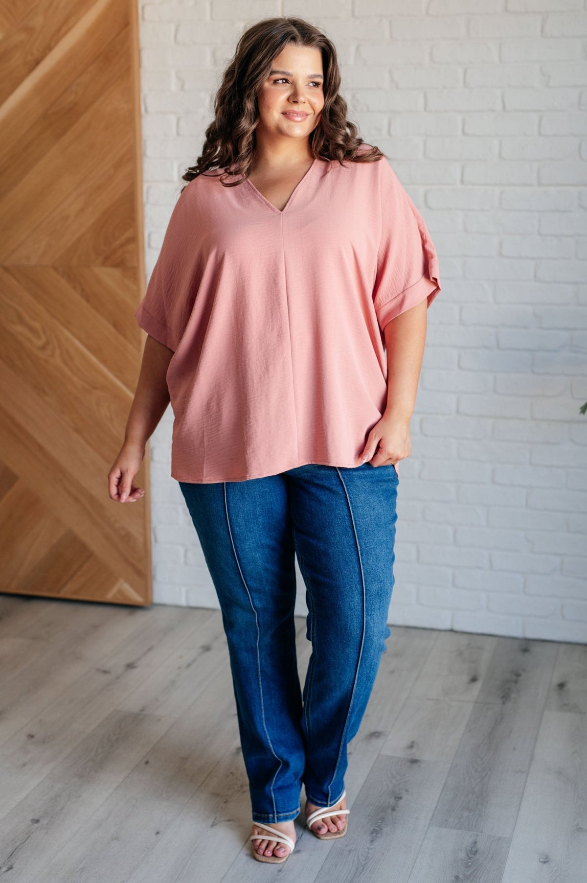 Contrary to Popular Belief V - Neck Blouse - Happily Ever Atchison Shop Co.