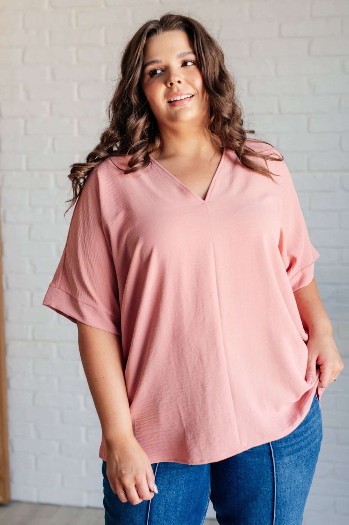 Contrary to Popular Belief V - Neck Blouse - Happily Ever Atchison Shop Co.