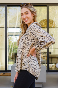 Countless Memories Split Neckline Dot Print Top - Happily Ever Atchison Shop Co.