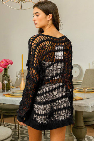 BiBi Long Sleeve Knit Cover Up - 1985 the VAULT Boutique