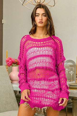 BiBi Long Sleeve Knit Cover Up - 1985 the VAULT Boutique