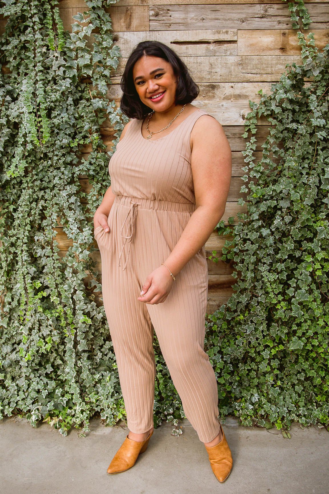 Cruiser Jumpsuit in Tan - Happily Ever Atchison Shop Co.