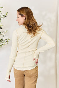 Culture Code Full Size Ribbed Round Neck Long Sleeve Top - Happily Ever Atchison Shop Co.