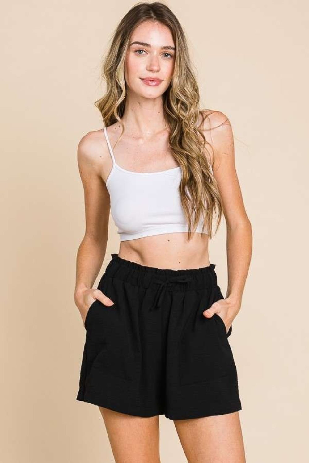 Culture Code High Waist Paper Bag Shorts - Happily Ever Atchison Shop Co.