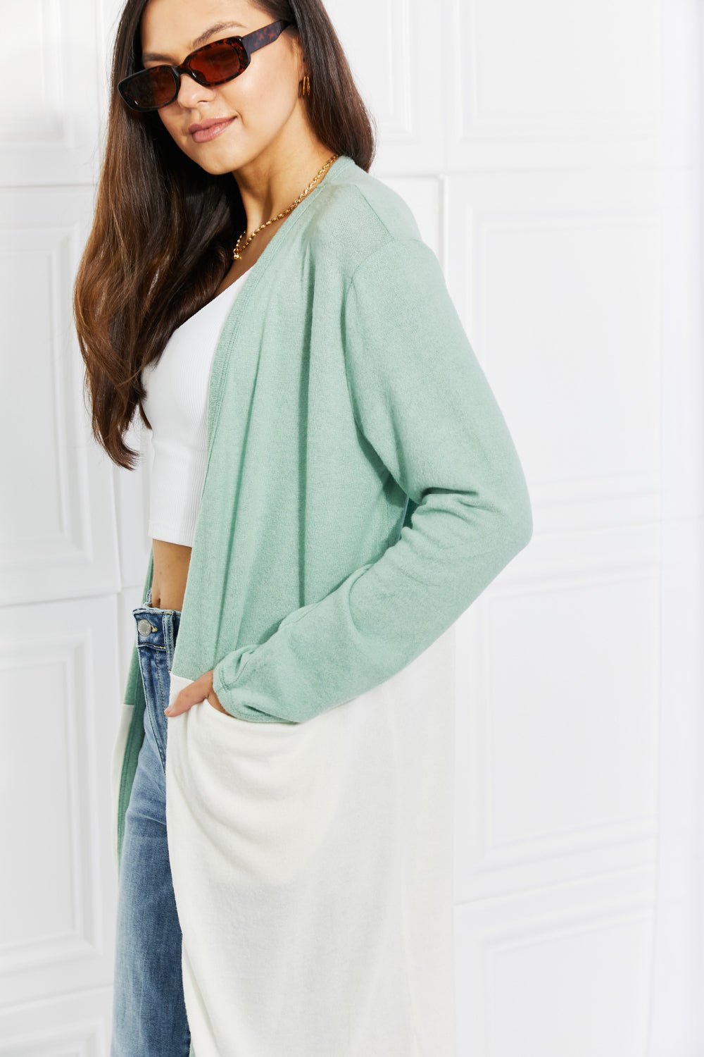 Culture Code Until You Came Color Block Duster Cardigan - Happily Ever Atchison Shop Co.