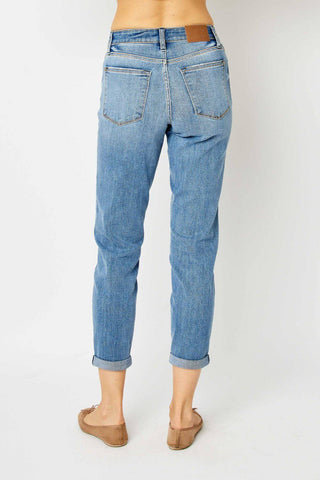 Judy Blue Full Size Cuffed Hem Slim Jeans - 1985 the VAULT Boutique