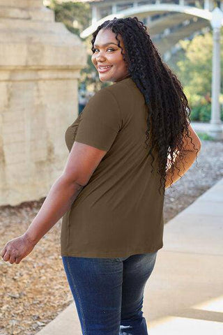 Basic Bae Full Size V-Neck Short Sleeve T-Shirt - 1985 the VAULT Boutique