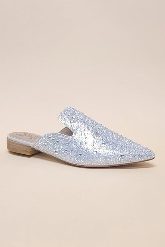 GEM POINTED TOE SLIP ON MULE FLATS - 1985 the VAULT Boutique