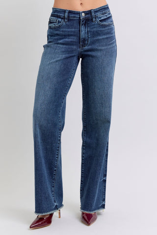 Judy Blue Full Size Raw Hem Mid Rise Jeans - 1985 the VAULT Boutique