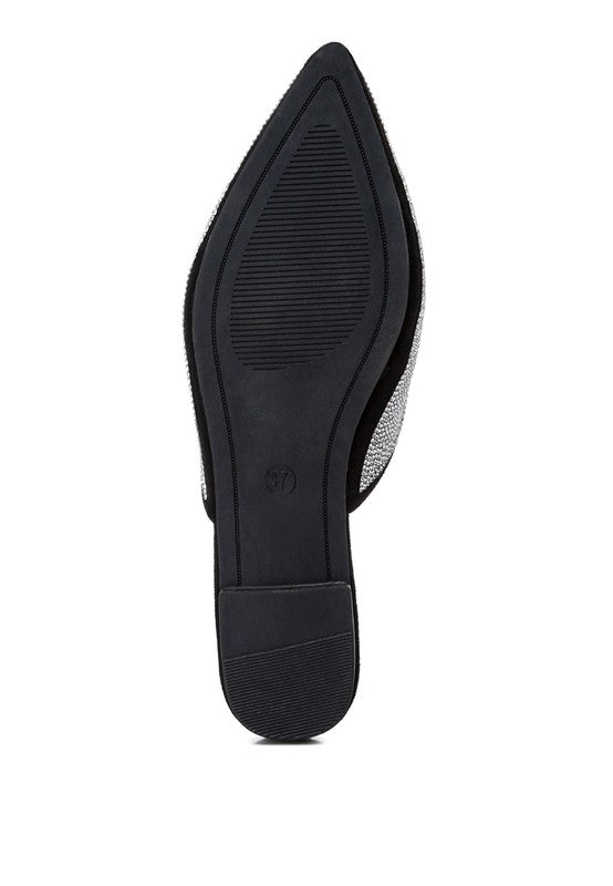 Rayen Rhinestones Embellished Mules - 1985 the VAULT Boutique