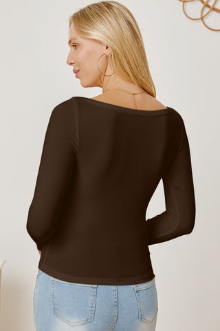 Square Neck Long Sleeve T-Shirt - 1985 the VAULT Boutique