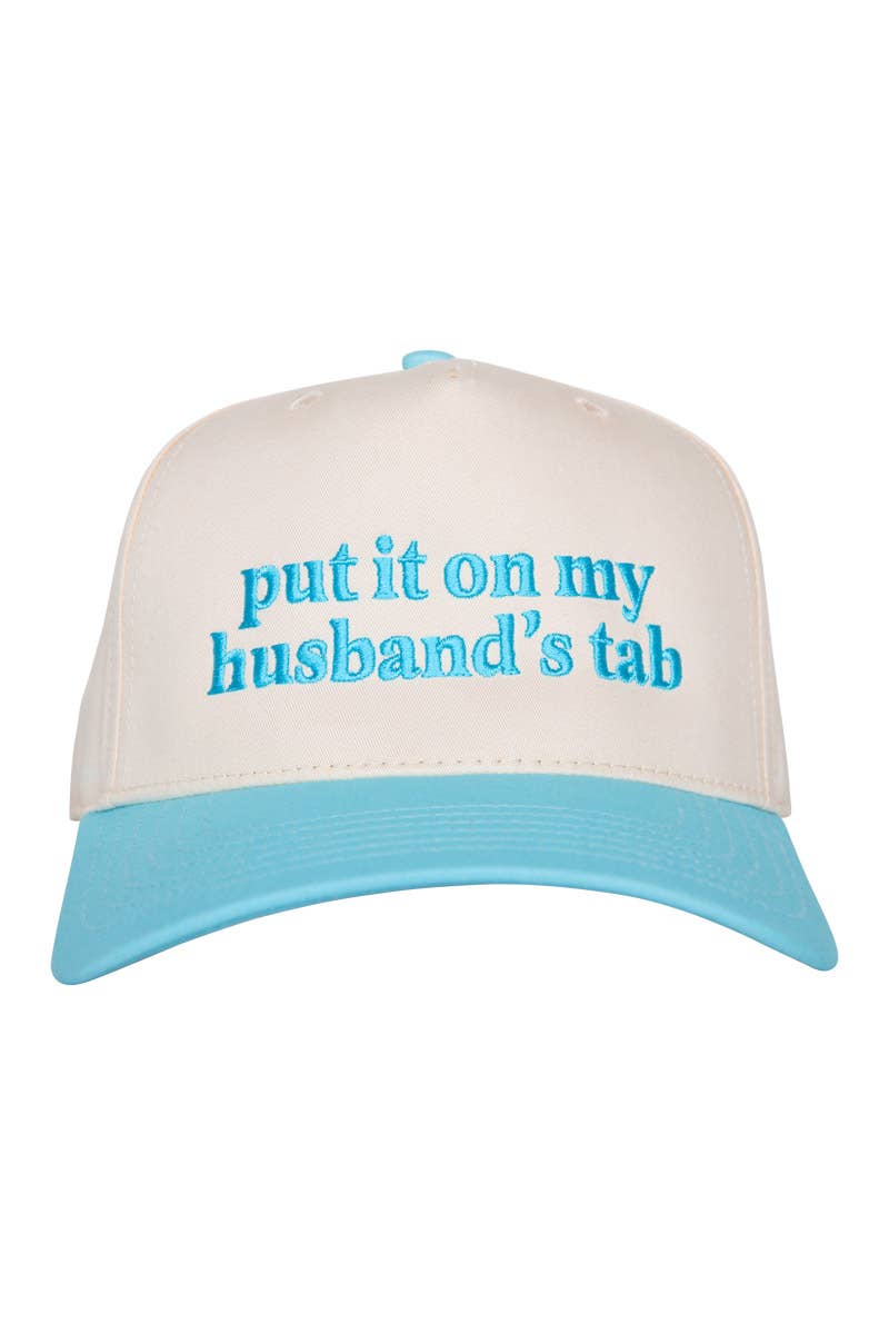 Put It On My Husband's Tab Mother's Day Two-Toned Vintage Hat