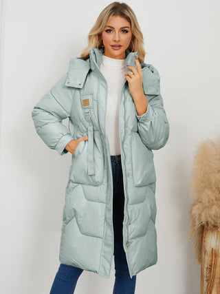 Long Sleeve Longline Hooded Winter Coat - 1985 the VAULT Boutique