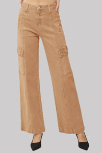 RISEN Full Size High Rise Wide Leg Cargo Jeans - 1985 the VAULT Boutique