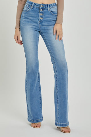 RISEN Full Size High Rise Button Fly Bootcut Jeans - 1985 the VAULT Boutique