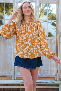 Hailey & Co Floral Off-Shoulder Balloon Sleeve Blouse - 1985 the VAULT Boutique