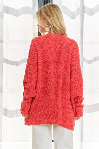 ADORA Popcorn Knit Open Front Long Sleeve Cardigan - 1985 the VAULT Boutique