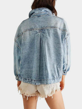 Button Up Long Sleeve Denim Jacket - 1985 the VAULT Boutique