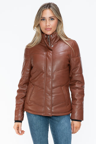 Snobbish Pocketed Zip Up Turtleneck Puffer Jacket - 1985 the VAULT Boutique