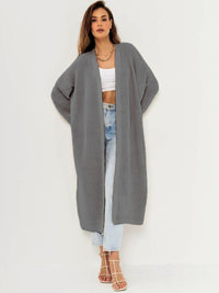 Open Front Long Sleeve Longline Cardigan - 1985 the VAULT Boutique