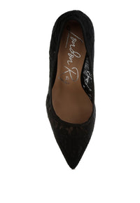 Masega Stiletto Heel Lace Pumps - 1985 the VAULT Boutique