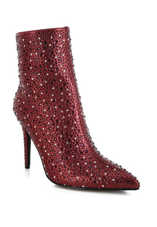 Lobelia Rhinestones Embellished Stiletto Boots - 1985 the VAULT Boutique