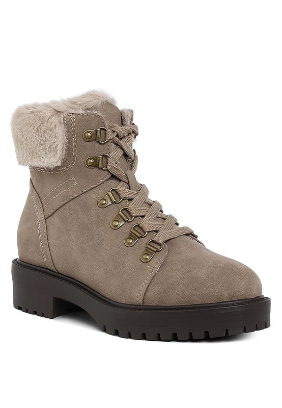 Maranta Faux Fur Collar Ankle Boots - 1985 the VAULT Boutique