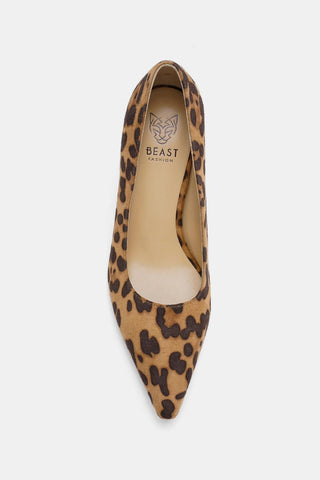 Beast Fashion Faux Suede Leopard Point Toe Pumps - 1985 the VAULT Boutique