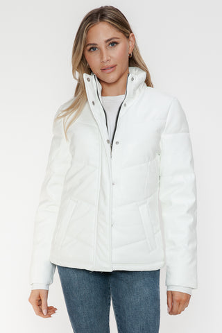 Snobbish Pocketed Zip Up Turtleneck Puffer Jacket - 1985 the VAULT Boutique