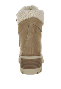 Madoka Fur Collar Chunky Ankle Boots - 1985 the VAULT Boutique