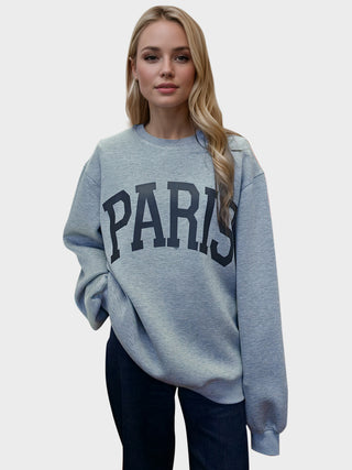 Basic Bae PARIS Round Neck Long Sleeve Air Scuba Sweatshirt - 1985 the VAULT Boutique