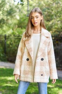 Fuzzy Boucle Textured Double Breasted Coat - 1985 the VAULT Boutique