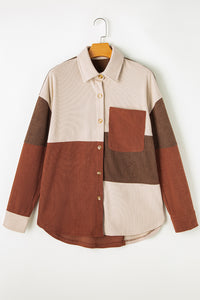 Color Block Long Sleeve Shacket - 1985 the VAULT Boutique