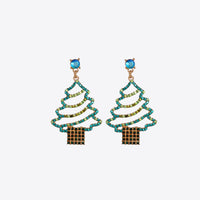 Rhinestone Alloy Christmas Tree Earrings - 1985 the VAULT Boutique