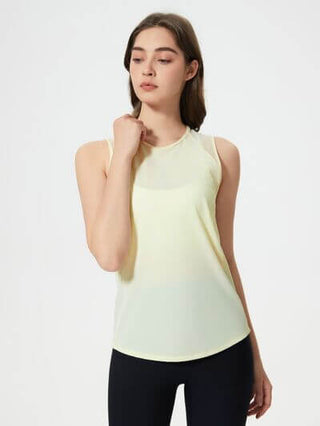 Millennia Cutout Back Round Neck Active Tank - 1985 the VAULT Boutique