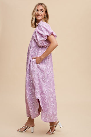 Annie Wear Floral Smock Detail Puff Sleeve Dress - 1985 the VAULT Boutique