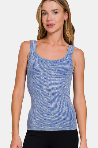 Zenana Ribbed Scoop Neck Tank - 1985 the VAULT Boutique