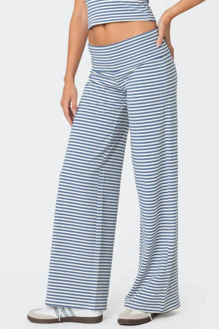 Striped Wide Leg Pants - 1985 the VAULT Boutique