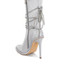 Dacia Rhinestones Strap Satin Calf Boots - 1985 the VAULT Boutique