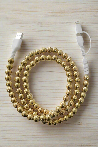 Gold Beaded Cord Phone Charger - 1985 the VAULT Boutique