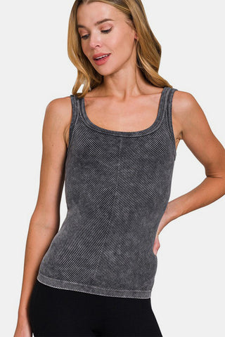 Zenana Ribbed Scoop Neck Tank - 1985 the VAULT Boutique