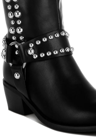 Altair Studded Harness Detail Boots - 1985 the VAULT Boutique