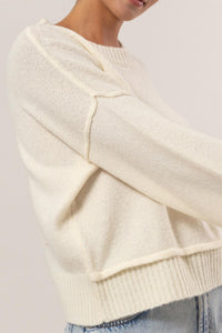 HYFVE Round Neck Dropped Shoulder Ribbed Sweater - 1985 the VAULT Boutique